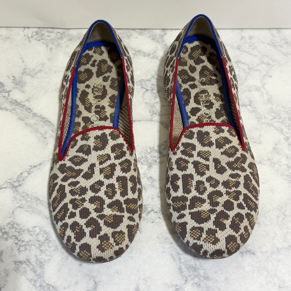 Rothy's "Mocha Spot" cheetah brown leopard print Loafers flats washable size 10 - Picture 4 of 9